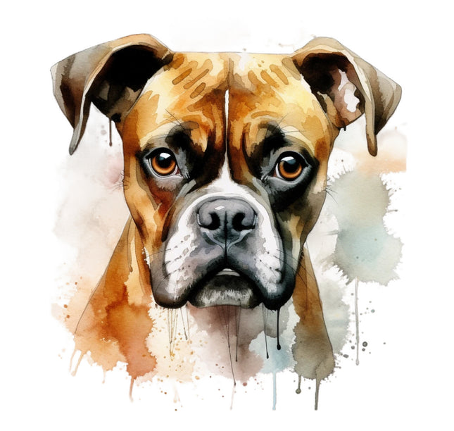 boxer dog cotton fabric panel