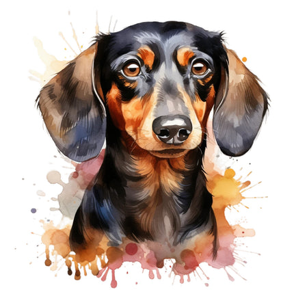 dachshund dog cotton fabric panel