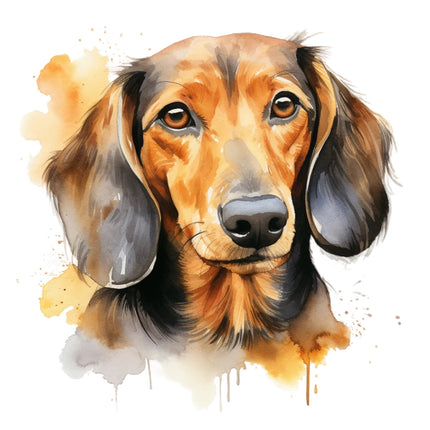 dachshund dog cotton fabric panel