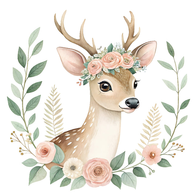 boho deer fabric panel