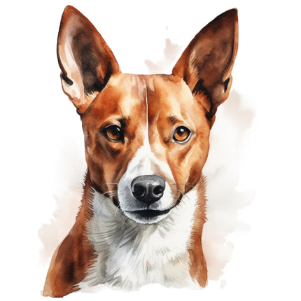 Basenji dog fabric panel