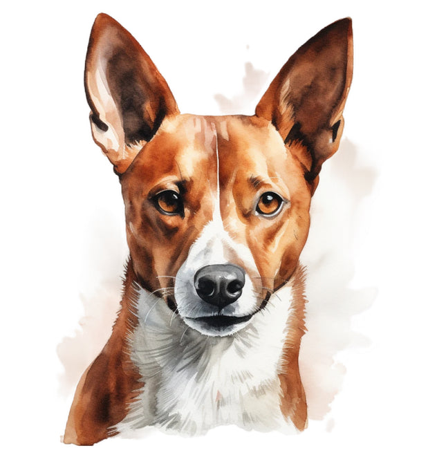 Basenji dog fabric panel