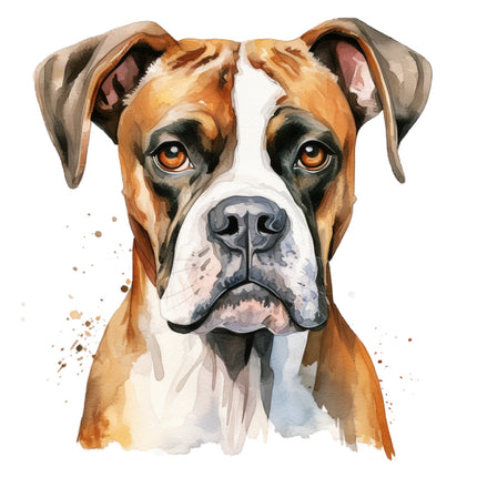 boxer dog cotton fabric panel