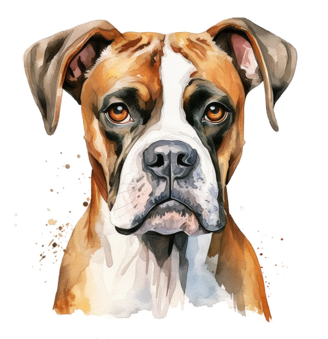 boxer dog cotton fabric panel