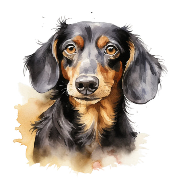 dachshund dog cotton fabric panel