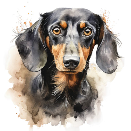 dachshund dog cotton fabric panel