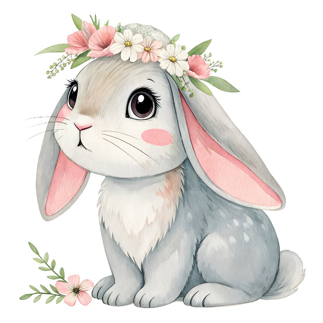 boho bunny fabric panel