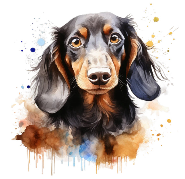 dachshund dog cotton fabric panel