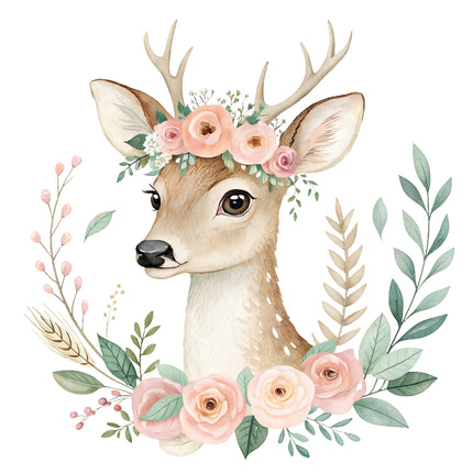 boho deer fabric panel