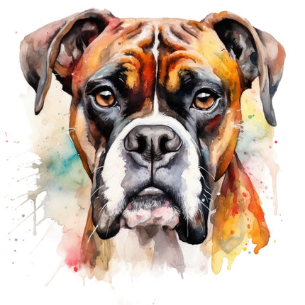 boxer dog cotton fabric panel