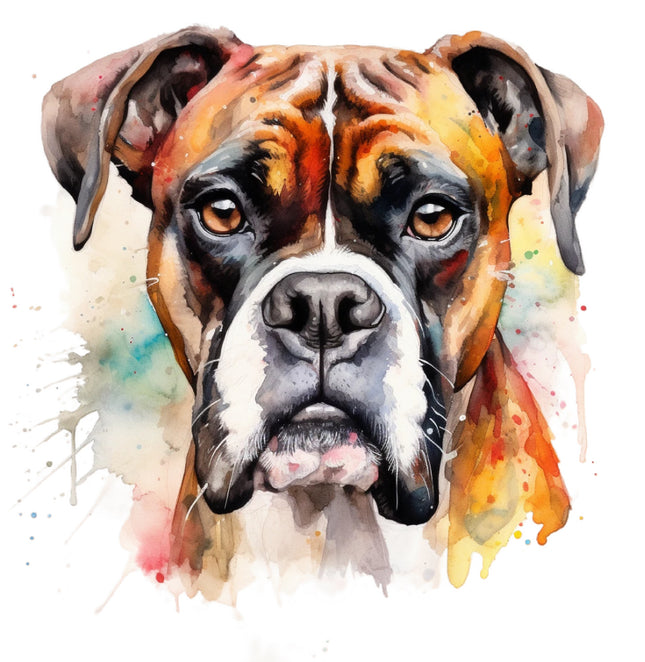 boxer dog cotton fabric panel