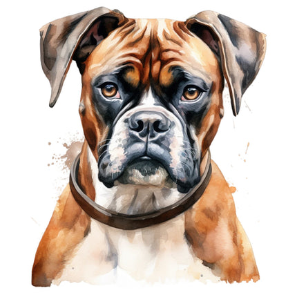 boxer dog cotton fabric panel
