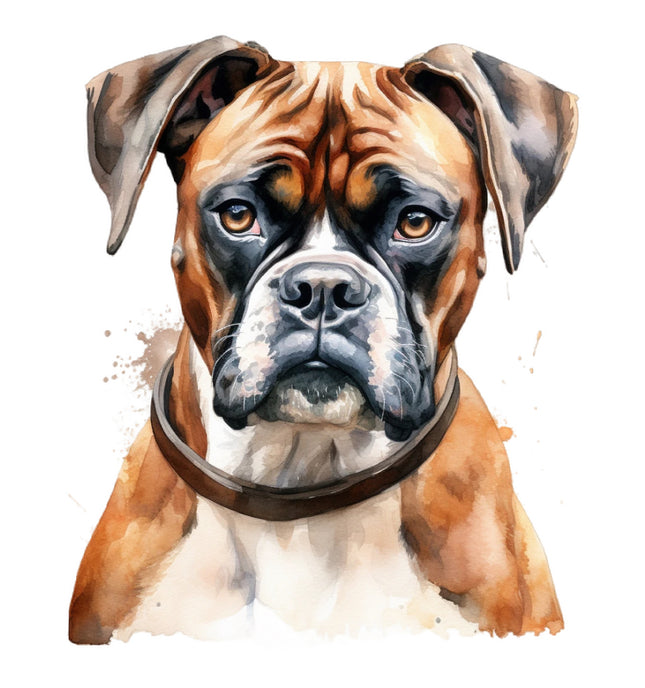 boxer dog cotton fabric panel