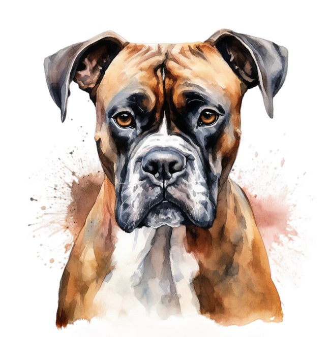 boxer dog cotton fabric panel
