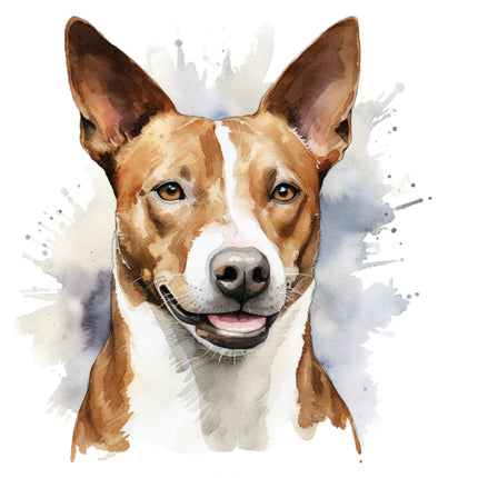 Basenji dog fabric panel