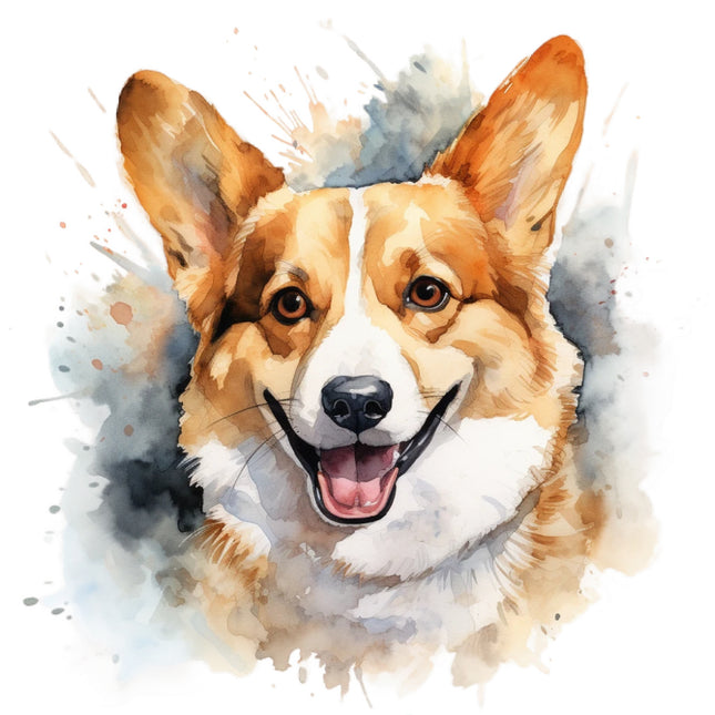 corgi dog cotton fabric panel