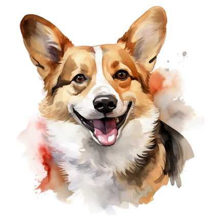 corgi dog cotton fabric panel