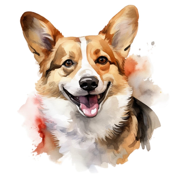 corgi dog cotton fabric panel