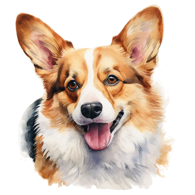 corgi dog cotton fabric panel