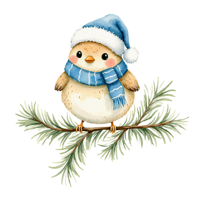 winter bird fabric panel