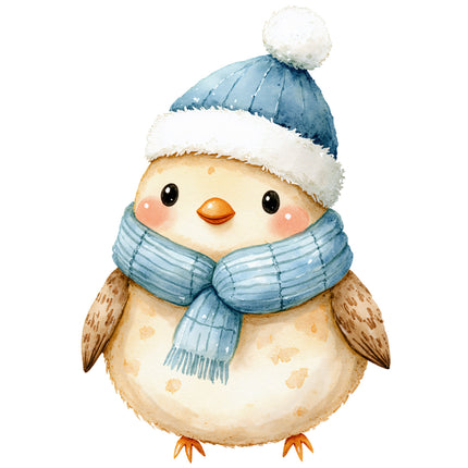 bird wearing a scarf fabric panel