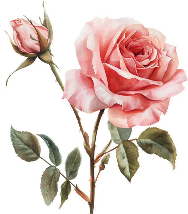 Pink rose fabric panel