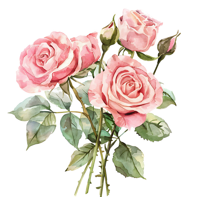 pink roses fabric panel