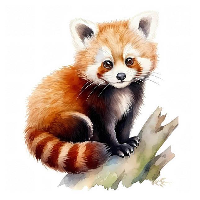 Red panda cotton fabric panel