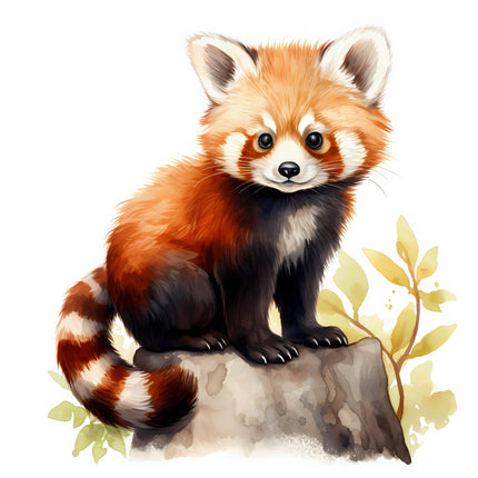 red panda cotton fabric panel