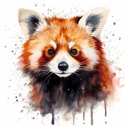 Red panda cotton fabric panel
