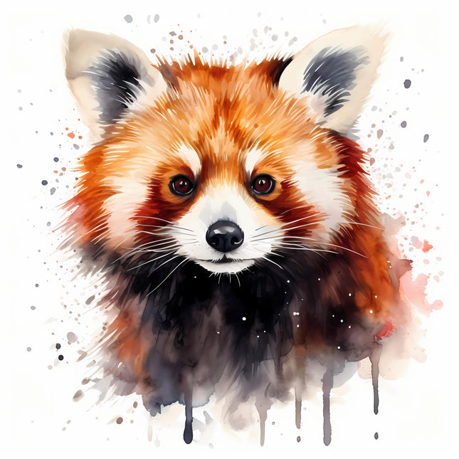 Red panda cotton fabric panel