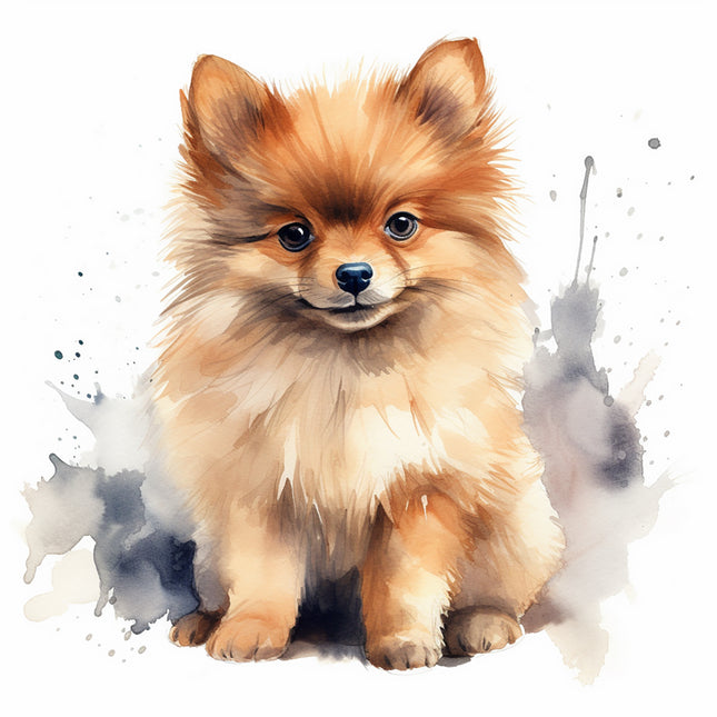 pomeranian dog fabric panel