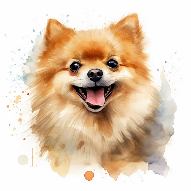 pomeranian dog fabric panel