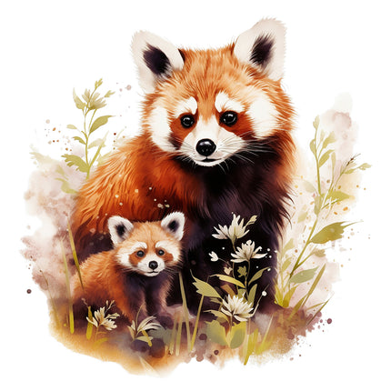 red panda cotton fabric panel