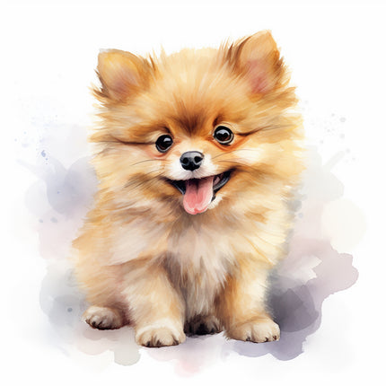 pomeranian dog fabric panel