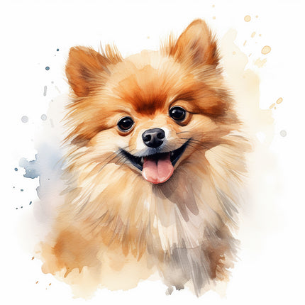 pomeranian dog fabric panel