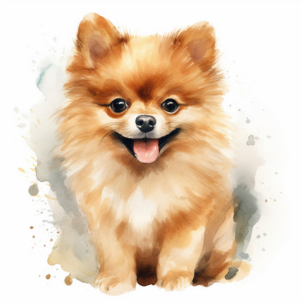 pomeranian dog fabric panel