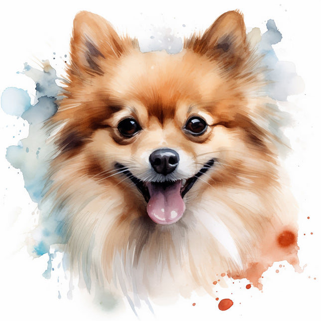 pomeranian dog fabric panel