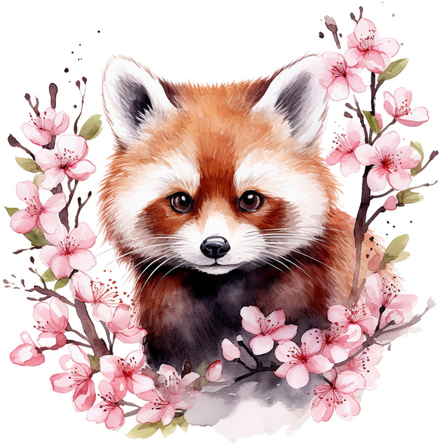 red panda fabric panel