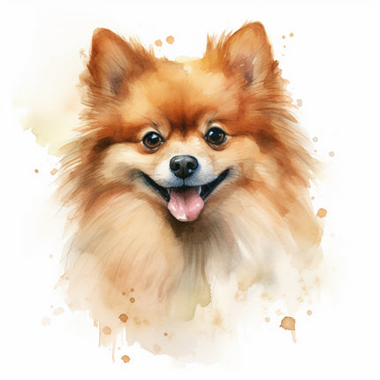 pomeranian dog fabric panel