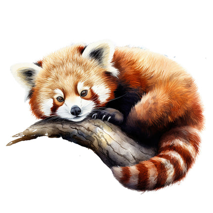 Red panda cotton fabric panel