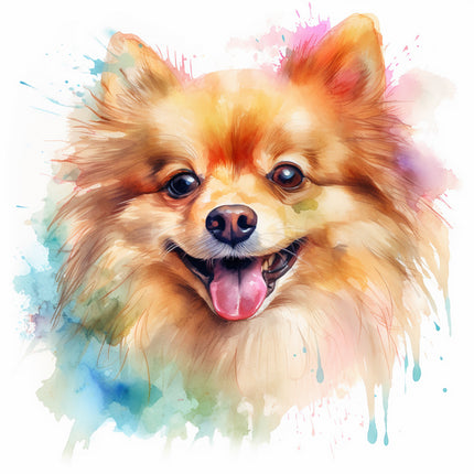 pomeranian dog fabric panel