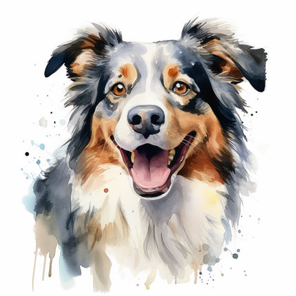 Australian shepherd dog fabric panel by saphies fabrics