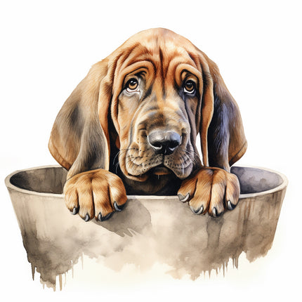 bloodhound dog fabric panel
