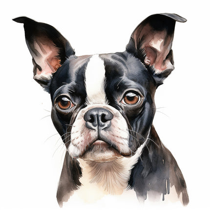 Boston Terrier dog fabric panel