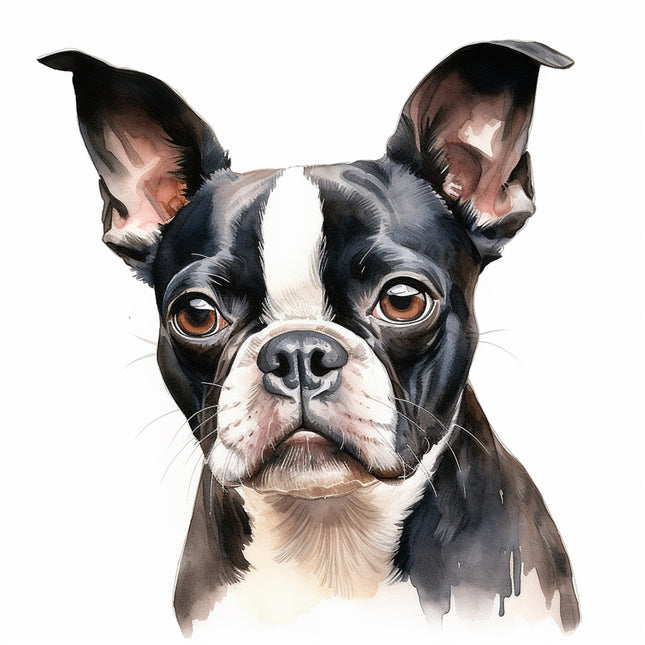 Boston Terrier dog fabric panel