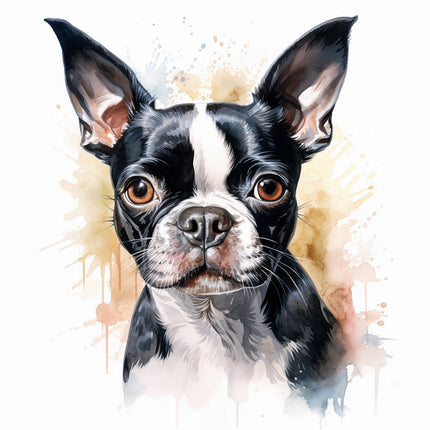 Boston Terrier dog fabric panel