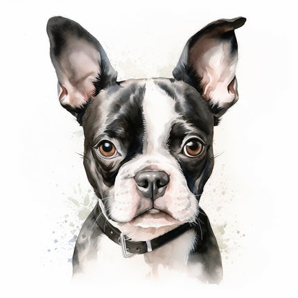 Boston Terrier dog fabric panel