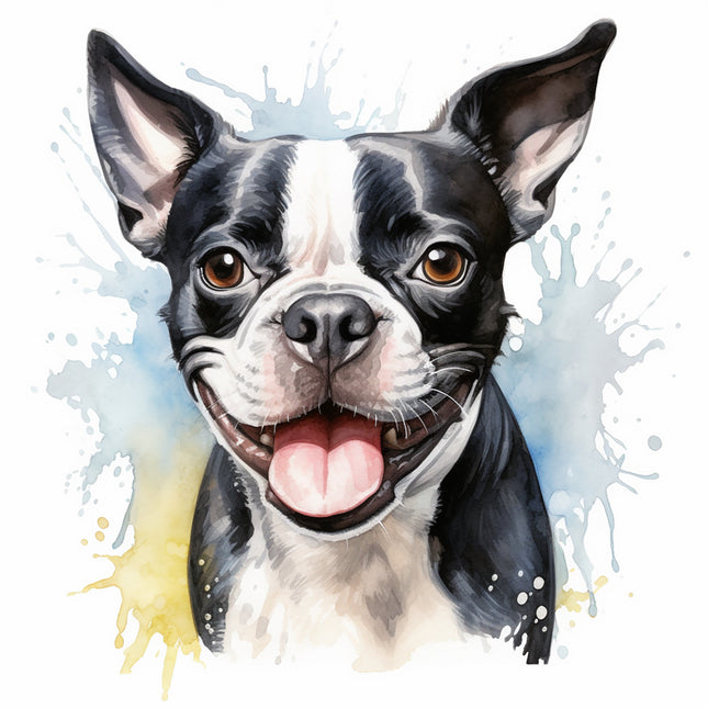 IBoston Terrier dog fabric panel