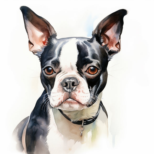 Boston Terrier dog fabric panel